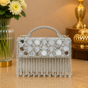 Mirror Work Handbag Silver