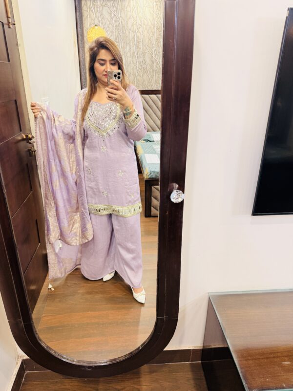 Mirror Work With Banarsi Dupatta
