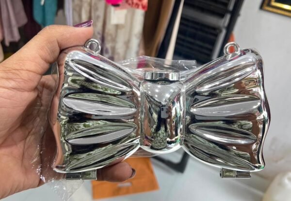 Bow Metal Bag - Silver