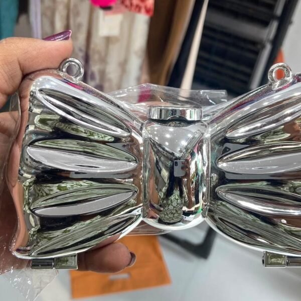 Bow Metal Bag - Silver