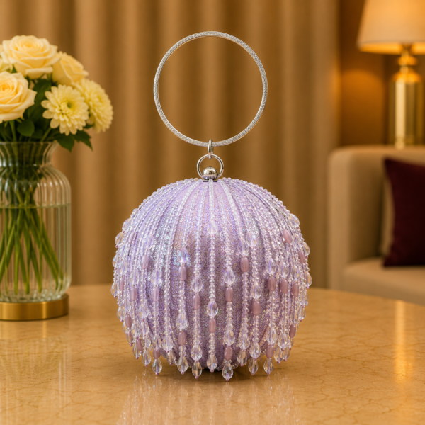 Lavender Crystal Sphere Clutch
