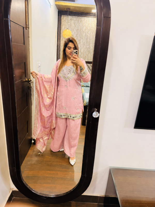 Mirror Work With Banarsi Dupatta - XL, pink