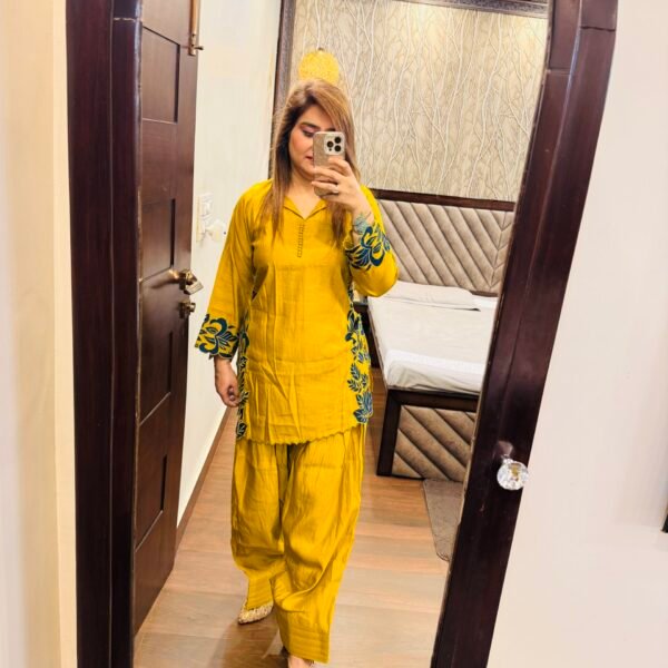 Yellow Suit With Farshi Salwar