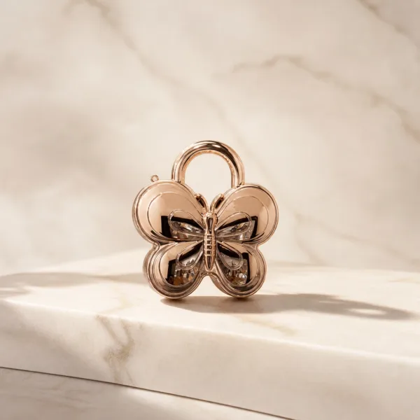 Butterfly Metal Bag - rose gold