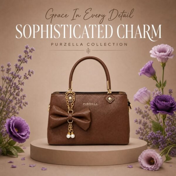 classy bow bag - Brown