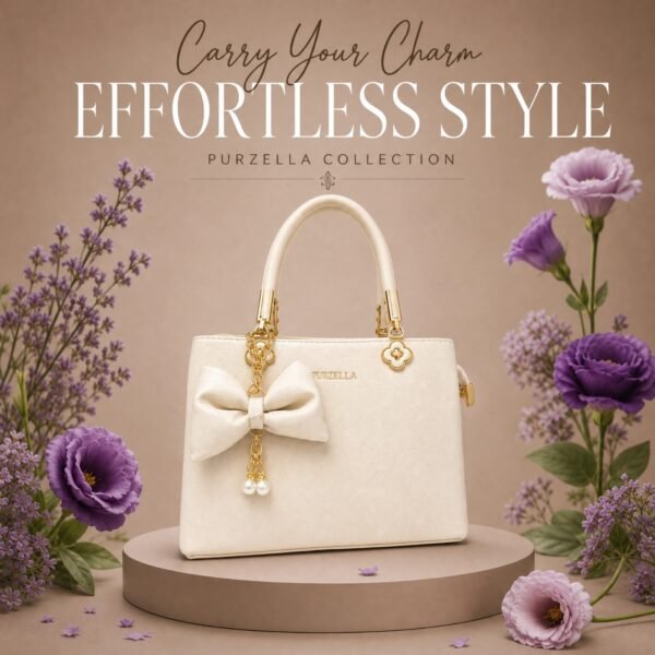 classy bow bag - White