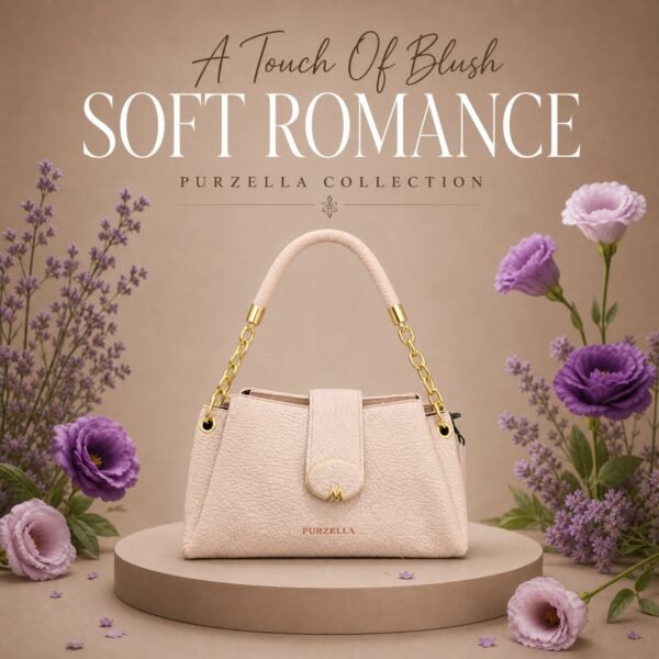 Elegant Classy Handbag for Women – Brown & Blush Pink - blush pink