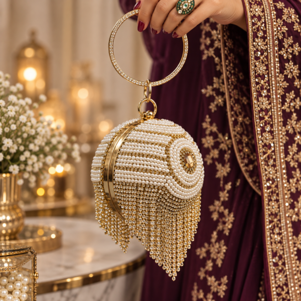 Ivory Pearl Cascade Bag
