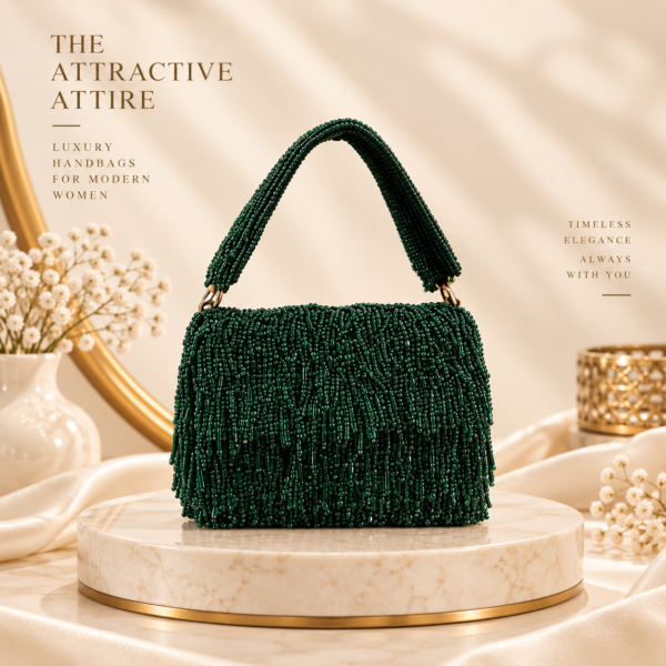 Emerald Velvet Beaded Bag