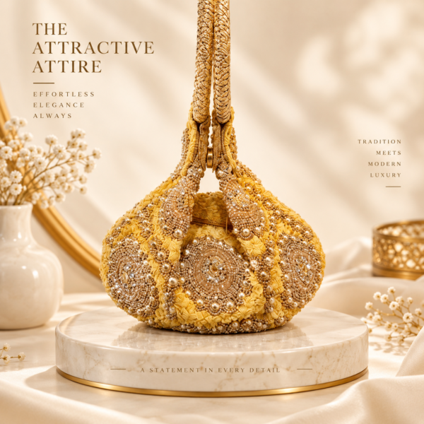 Golden Luxe Handle Potli Bag