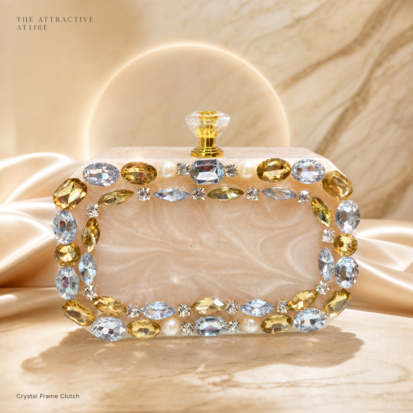 Champagne Crystal Frame Clutch II