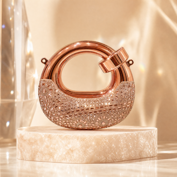 Rose Gold Crystal Shoulder Bag