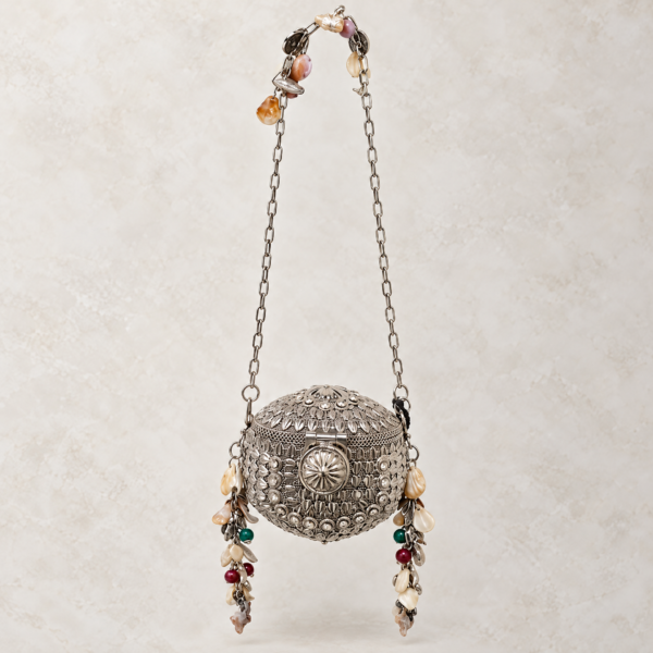 Silver Filigree Charm Potli Bag