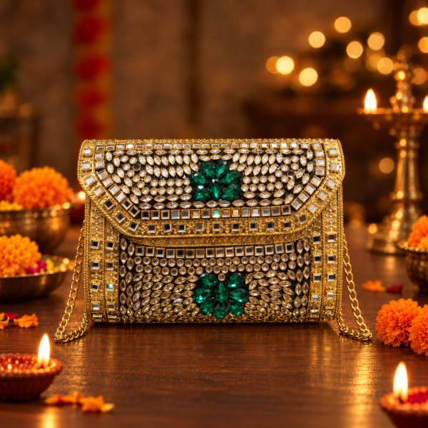 Gold Fringe Clutch