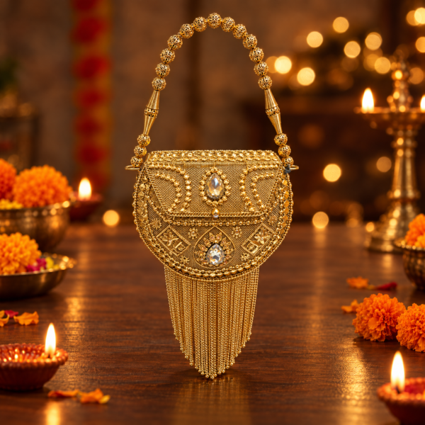 Gold Pearl Tassel Bag